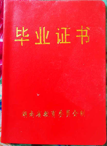 湖南省2003年高中毕业证样本图片/学籍编号