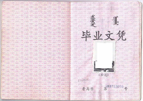 2009年内蒙古高中毕业证模板（免费下载）