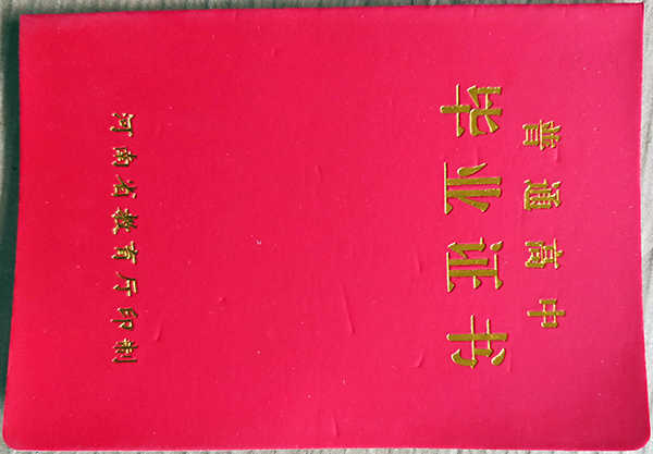 郑州市第九中学高中毕业证样本图片（校长：张莹）