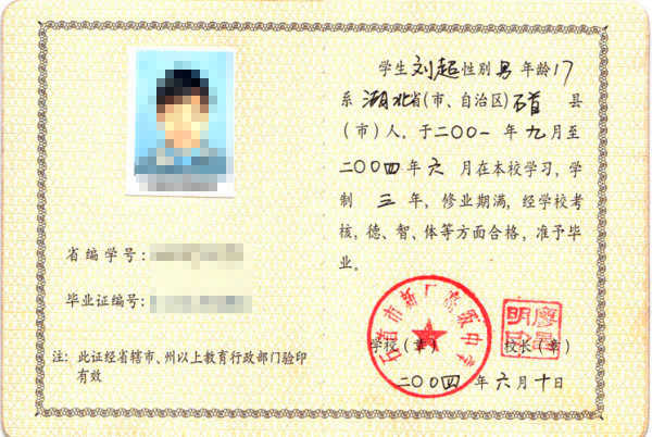 老版高中毕业证模板下载「原版毕业证」