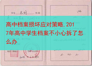 高中档案损坏应对策略,2017年高中学生档案不小心拆了怎么办
