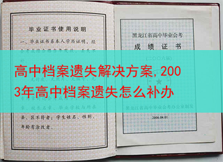 高中档案遗失解决方案,2003年高中档案遗失怎么补办