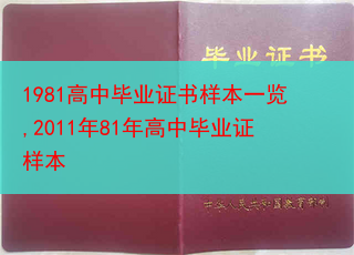 1981高中毕业证书样本一览,2011年81年高中毕业证样本