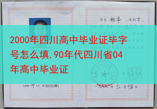 2000年四川高中毕业证毕字号怎么填,90年代四川省04年高中毕业证