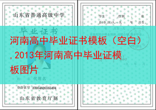 河南高中毕业证书模板（空白）,2013年河南高中毕业证模板图片