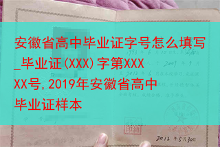 安徽省高中毕业证字号怎么填写_毕业证(XXX)字第XXXXX号,2019年安徽省高中毕业证样本