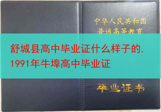 舒城县高中毕业证什么样子的,1991年牛埠高中毕业证