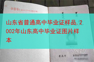 山东省普通高中毕业证样品,2002年山东高中毕业证图片样本